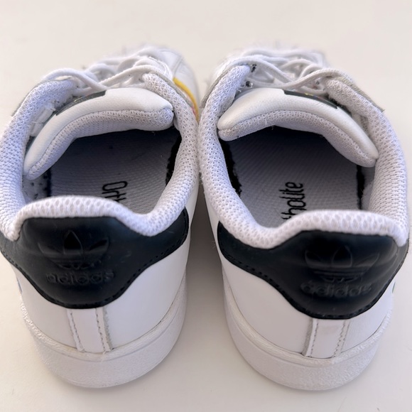 Adidas Kids White Rainbow Stripe Superstar Sneakers - Picture 8 of 10